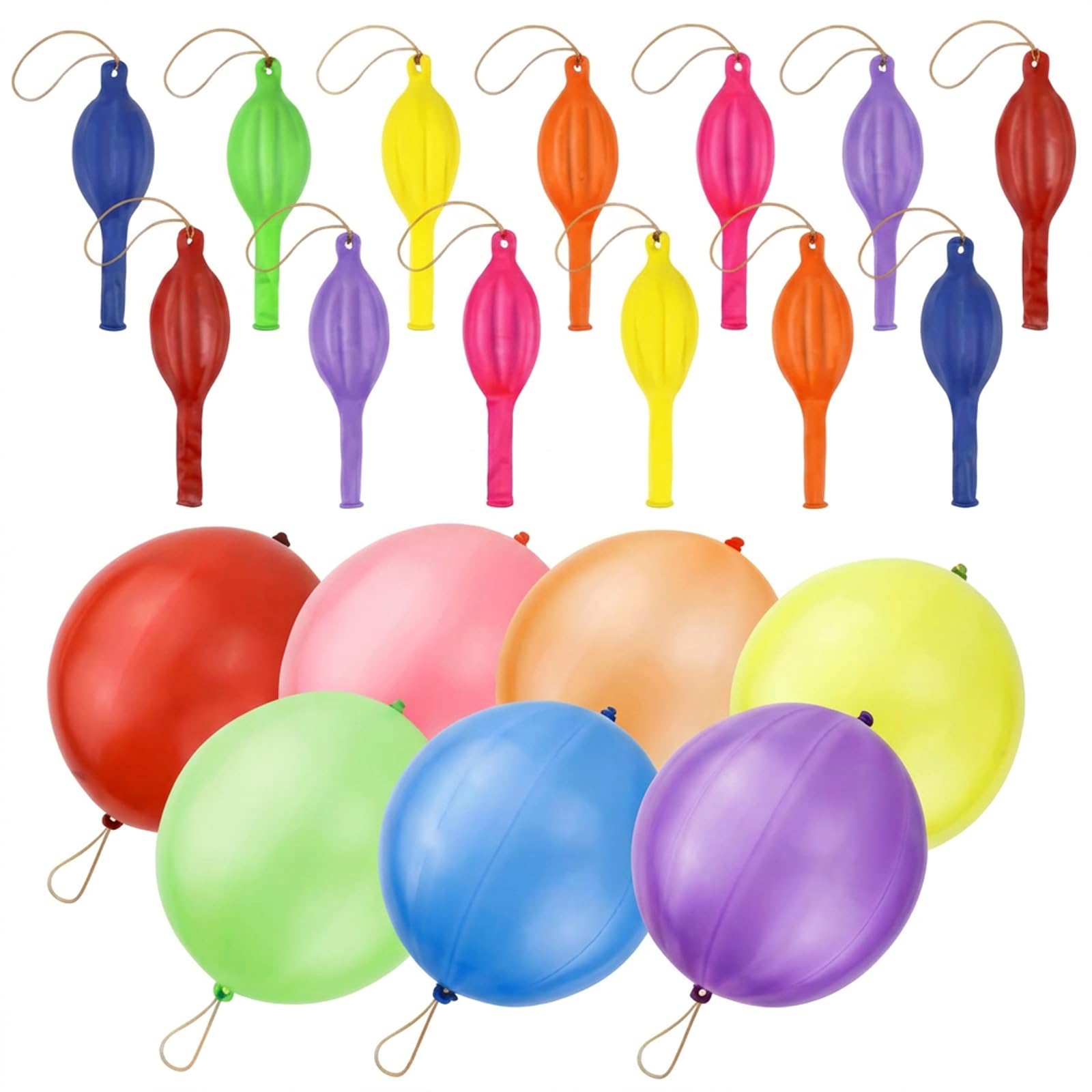 30Pcs Punch Balloons, 18 Inch Thickened Latex Thickened Punch Balloons for Party Bags, Big Balloons with Elastic Band for Children's Parties and Classroom Activities, Festive Celebrations