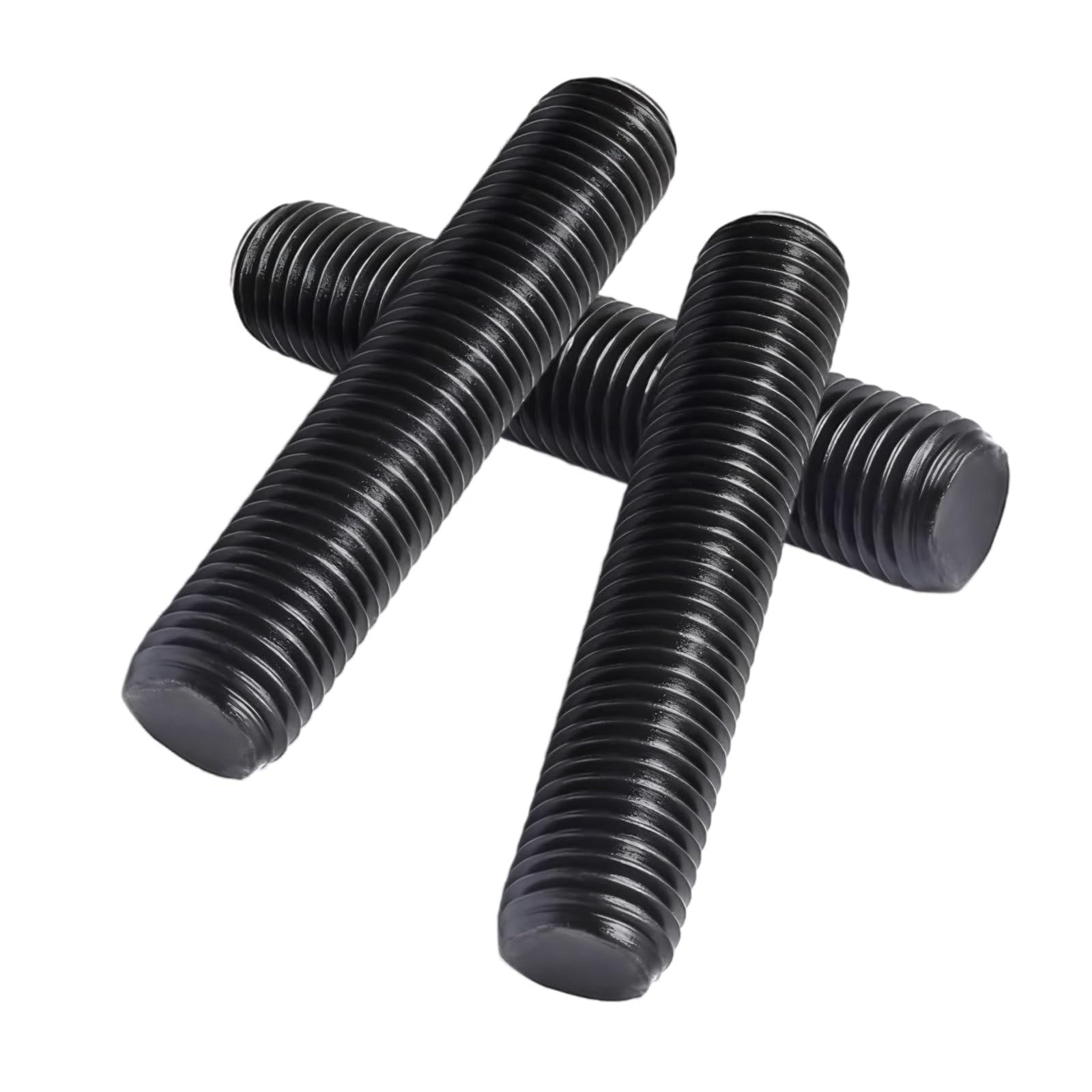 Lot de 5 tiges filetées M12 x 100 mm, en acier au carbone de grade 10.9, finition oxyde noir, longues tiges filetées pour fixations de maintenance industrielle de meubles