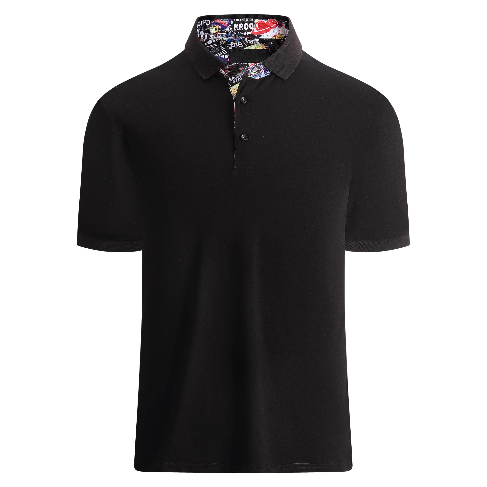 Esabel.CGolf Shirts for Men Dry Fit Short Sleeve Print Performance Moisture Wicking Polo Shirt