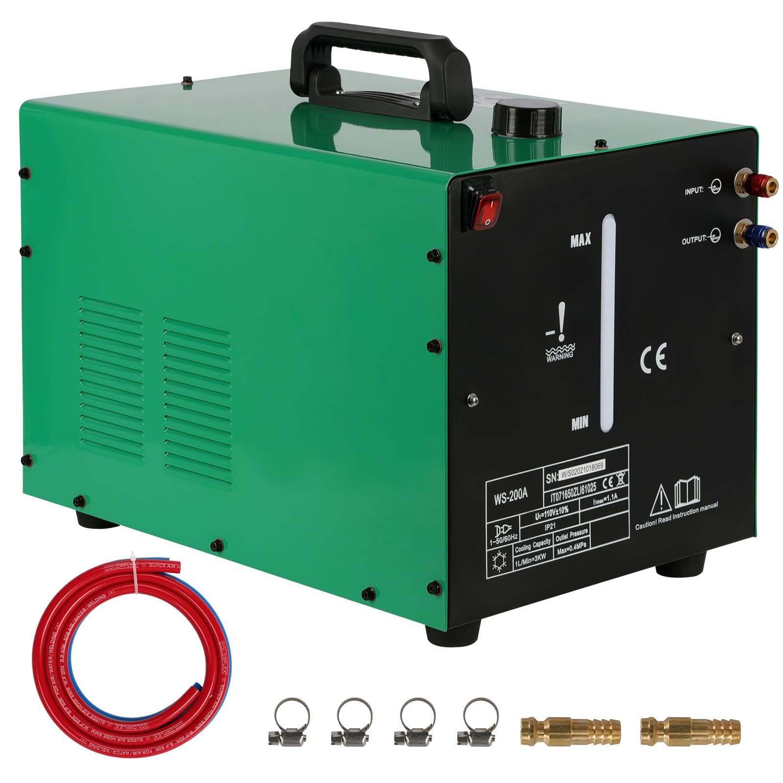 Tig Cooler, 16L Water Capacity, Tig Welder Torch Water Cooling System, 7L-12L/min Rated Water Flow with Flow Alarm