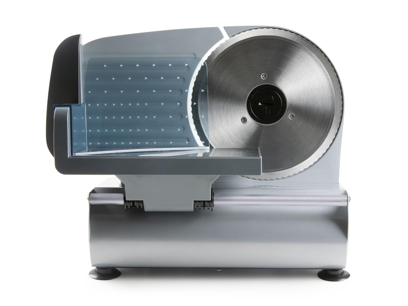 DOMO DO521S Allesschneider - Brotschneidemaschine für Brot, Aufschnitt oder Käse - Mit stufenlos einstellbarer Schnittstärke Ø 19 cm - bis 15 mm - Grau