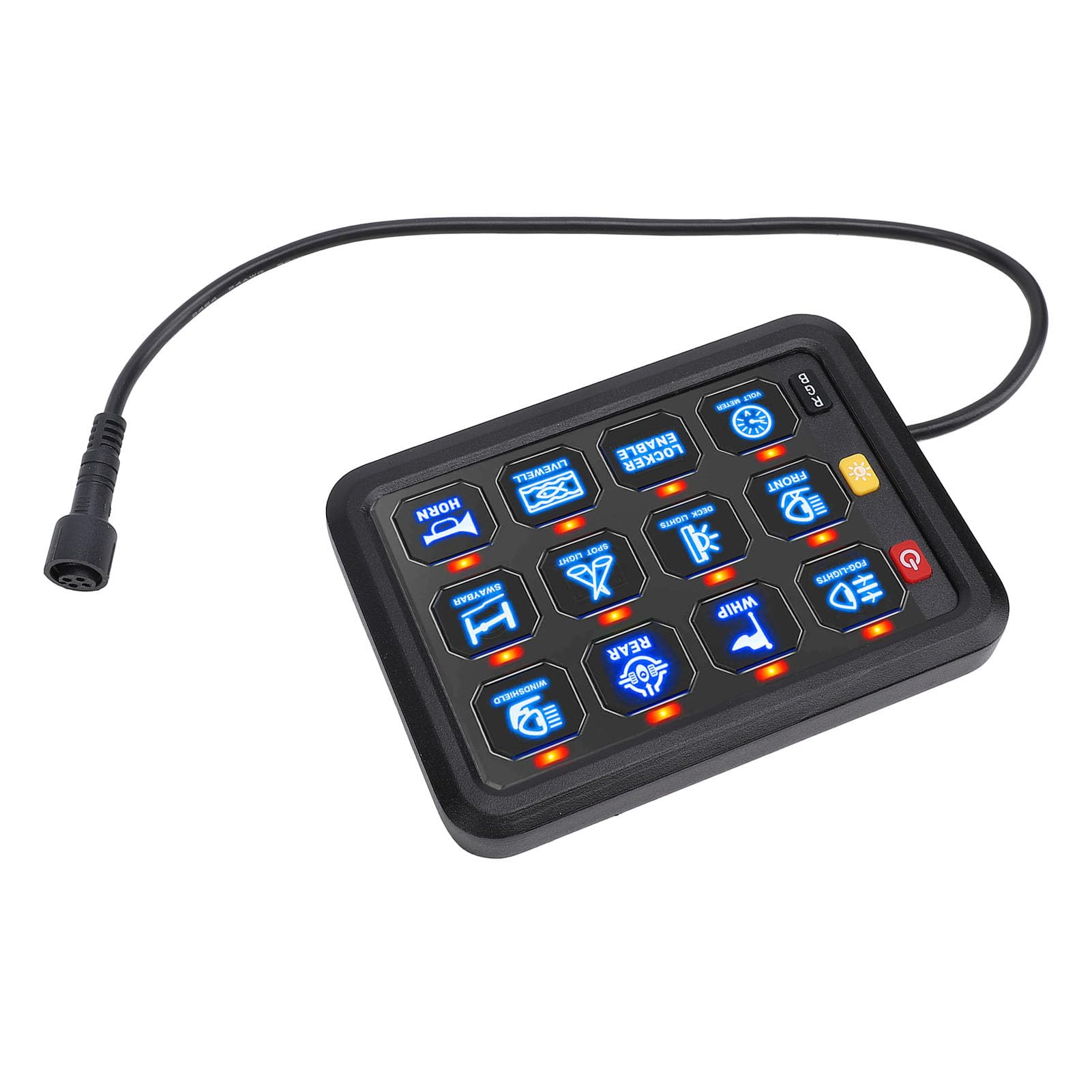 Panel Przełączników Gangowych RGB 12 możliwość Przyciemniania Niebieskie Podświetlenie Dotykowy Panel Sterowania Przełącznik Skrzynka Przekaźnikowa dla RV Ciężarówka Samochód łódź 12V 24V