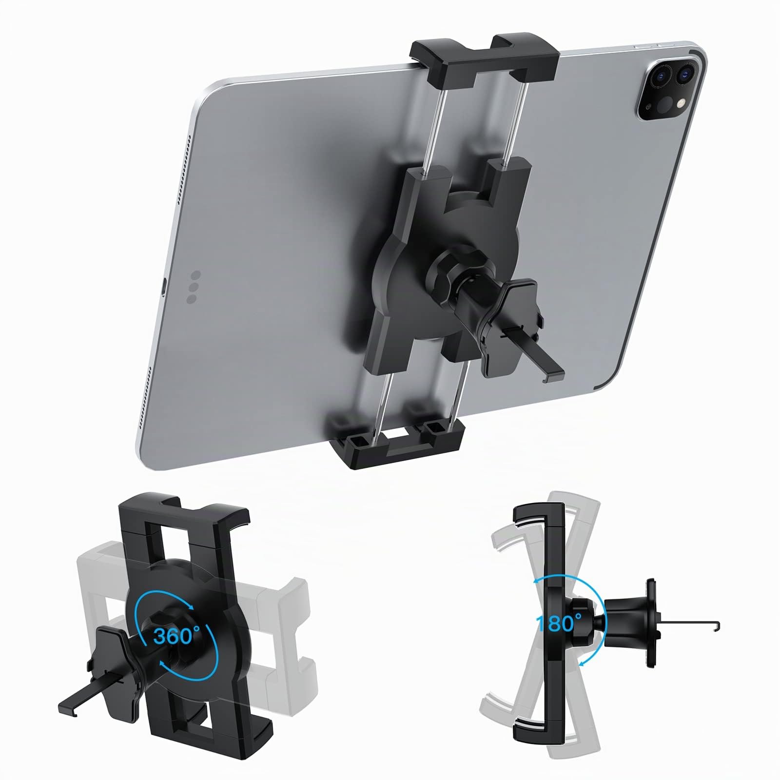 Oilcan Supporto Tablet Auto Presa Aria, Porta iPad Griglia Bocchette Aria | Staffa Macchina Ventilazione [Gancio Aggiornato & Stabile] per iPad Mini Air Pro, Galaxy Tab, Lenovo, Fire, Cellulare, 4-13"