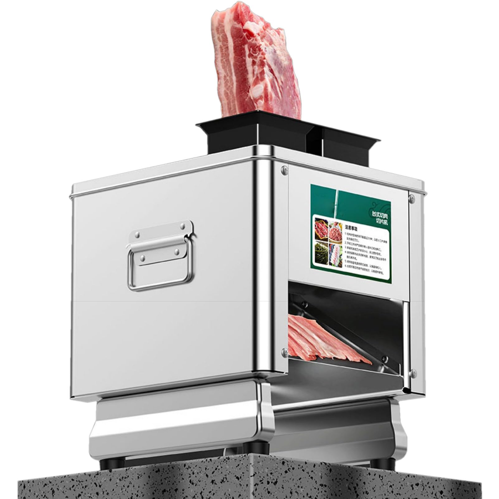 asdchZen Heavy Duty Meat Cutter, Stainless Steel Slicer For Boneless Meat & Soft Vegetables, Efficient & Durable Kitchen Equipment For Restaurants,10Mm,10mm