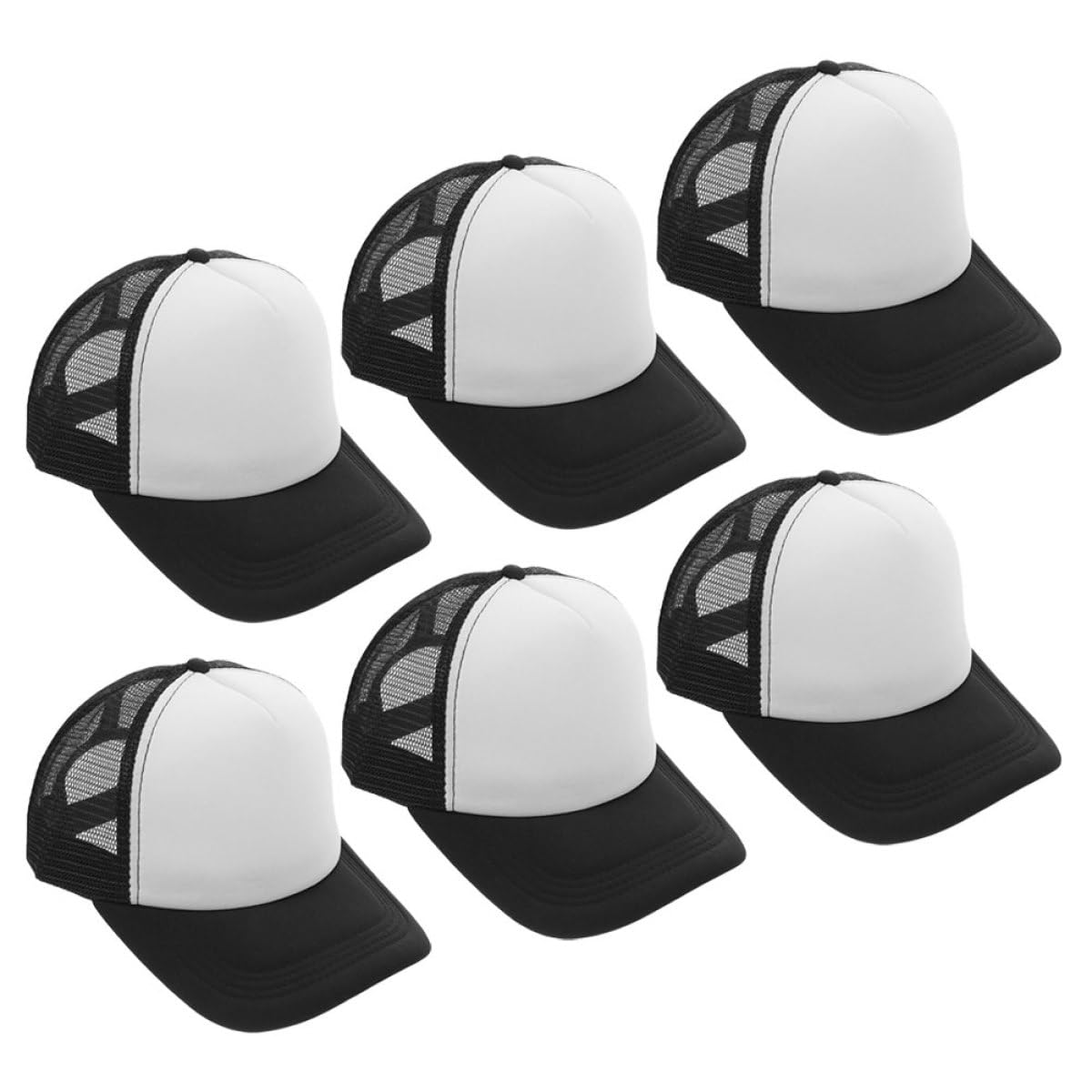 FRCOLOR Cappelli da Baseball Leggeri Rete Traspirante per Sublimazione, 6 Pezzi Unisex Lavabili per attività Outdoor e Personalizzazione Termica