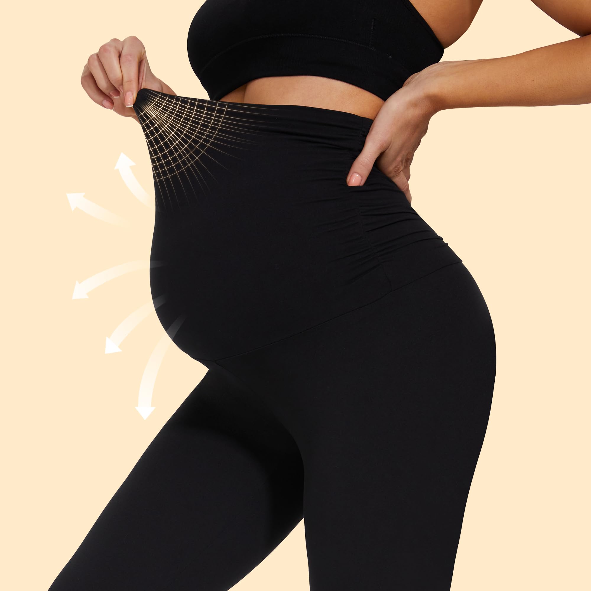 HIPOWER Thermo Schwangerschaftsleggings Damen High Waist Warme Umstandsmode Umstandsleggings Winter Maternity Leggings Für Schwangerschaft Gym Yoga
