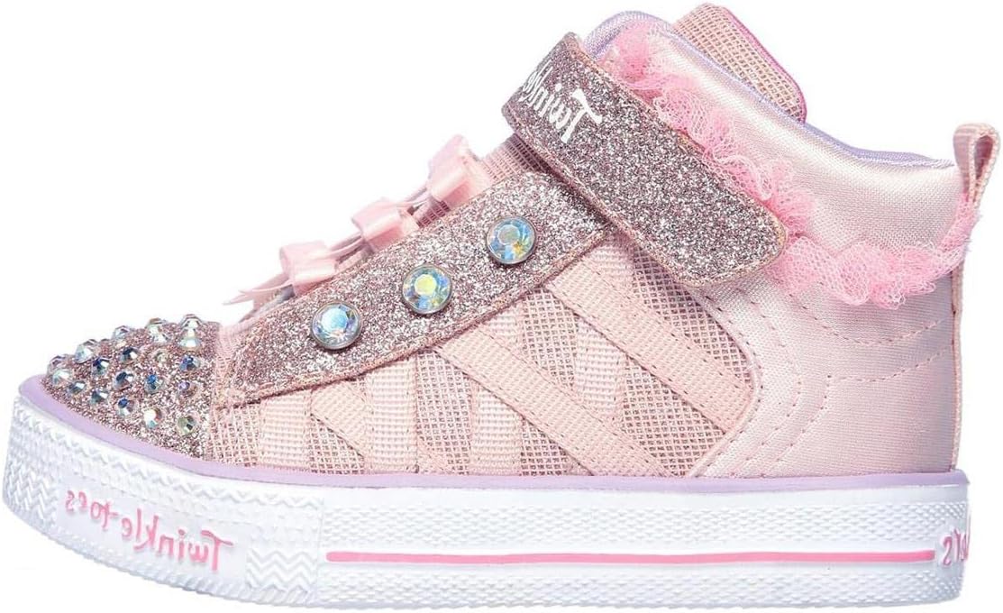 Skechers girls Lighted Twinkle Toes Sneaker, Pink, 9 Toddler US