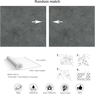 Akywall Concrete Peel and Stick Wallpaper 394inch Grey Concrete Contact Paper Textured Dark Gray Industrial Style Cement Vinyl Roll Self Adhesive Stick on Wallpaper for Gym Bathroom