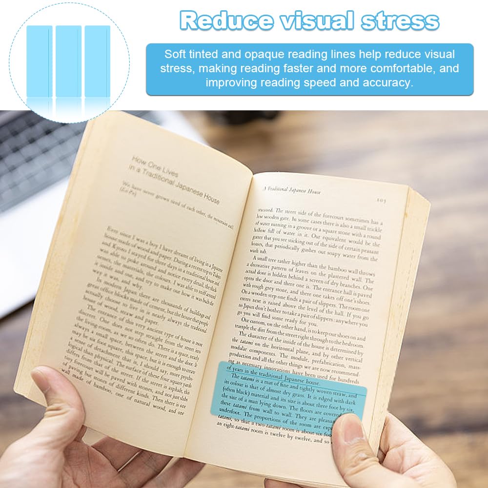 8pcs Guided Reading Strips, Highlight Colored Dyslexia Overlays, Colored Tracking Highlight Overlay Bookmarks - Image 4