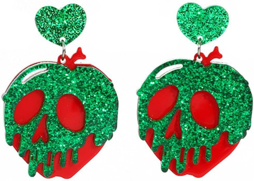 Poison Apple Witches Earrings Cute Halloween Cosplay Acrylic Earrings Holiday Night Costume Jewelry Gift