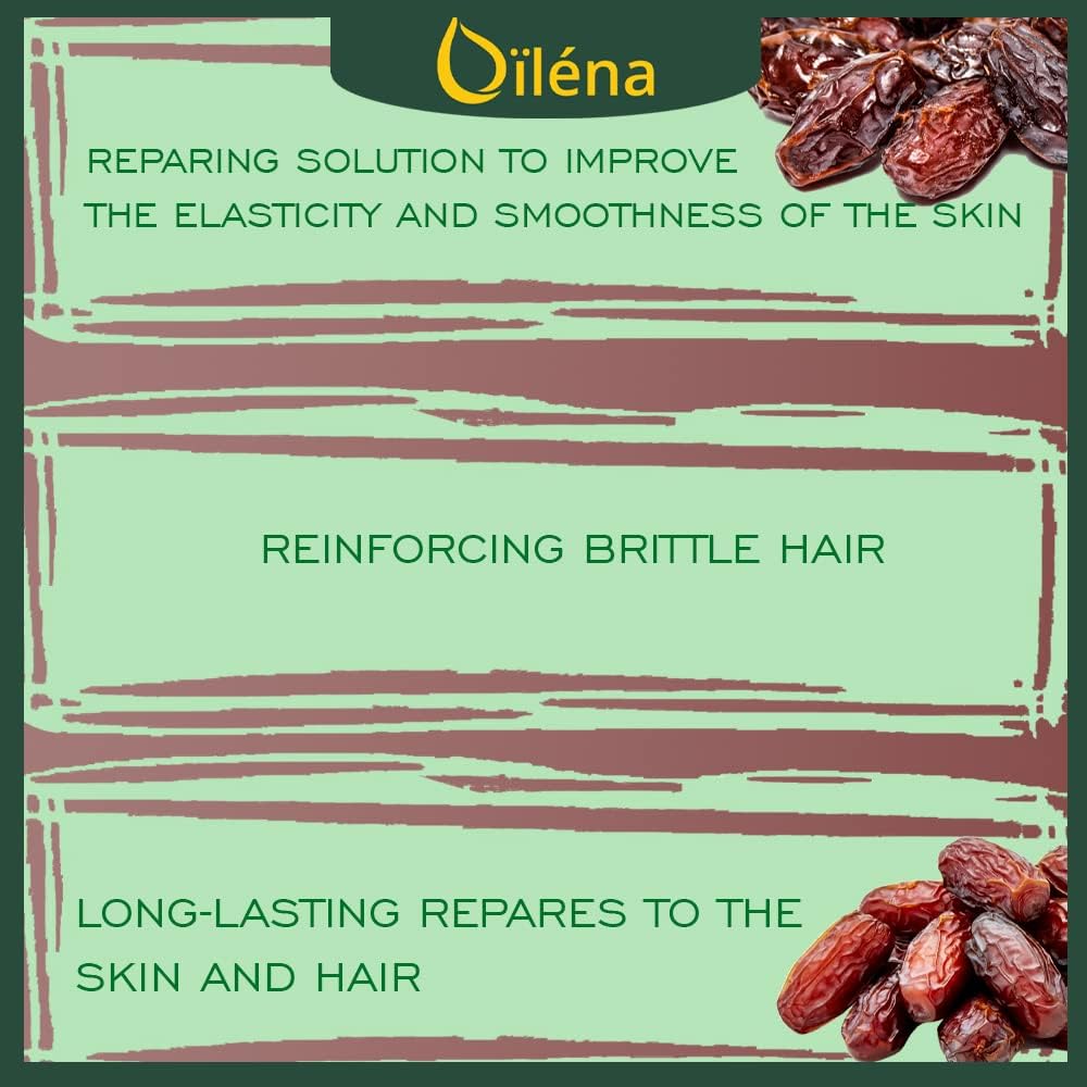 Oïléna The Authentic Desert Date Oil Organic Dry Oil Precious Repairing and Anti-Aging Oil 100% Pure and Certified (50 ML)
