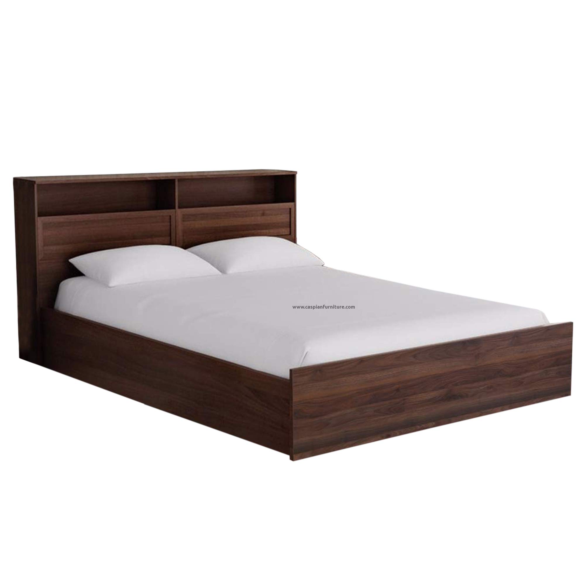 CASPIAN King Size Double Bed 72 x 72 Inches (Asian Brown Textured) | Modern & Classic Style Engineered Wood Bed | with 4 Shelves & 4 Storage Boxes | Wooden Furniture for Home, Living Room & Bedroom-image-6