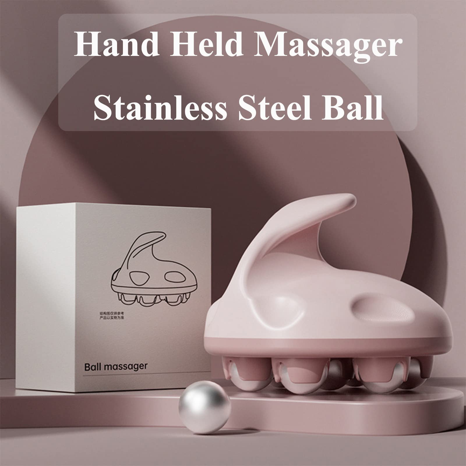 WMM Masajeador de mano, herramienta de masaje de cuerpo completo con masajeador de bola rodante, rodillo manual de 361 grados para músculo, espalda, cuello, articulaciones, pies, hombros, piernas,