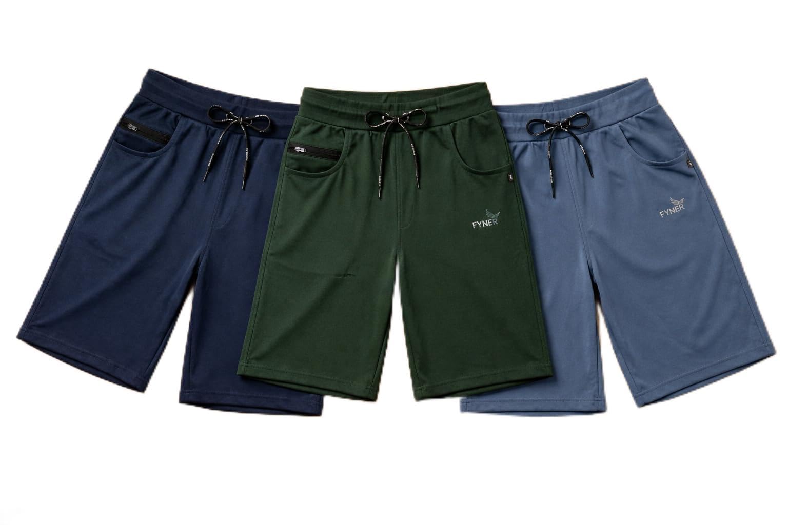 fyner Men’s Gym Shorts Combo Pack of 3 | Running, Training & Casual Wear Shorts-picture-42