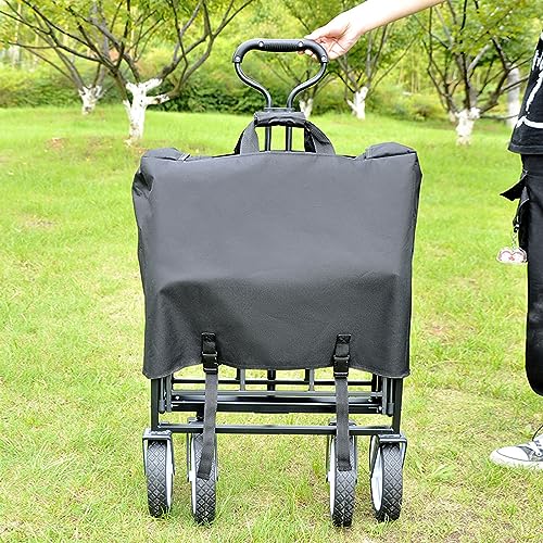 Chariot De Jardín Plegable con Manija Ajustable, Capacidad 150Kg y 252L, Ruedas de Goma, Ideal para Camping y Playa miniatura 3