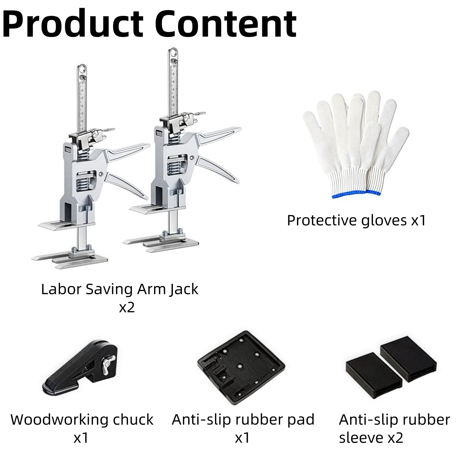 2 Stück Arbeitssparender Armheber - Hand Lifting Jack Tool, Arbeitssparende Hebebühnen, mit Feinabstimmungsfunktion für Die Montage Von Schränken, Türen, Fenstern und Möbeln, Tragkraft 400 kg