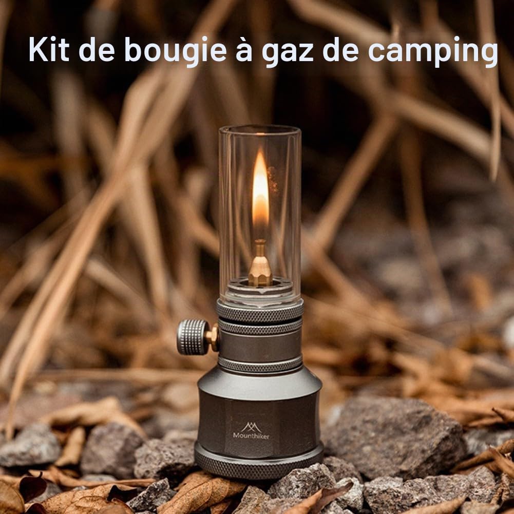 Lampe de camping portable à gaz avec réservoir vide, lampe à gaz propane rechargeable EN417 de type Lindal (lanterne à gaz avec réservoir)