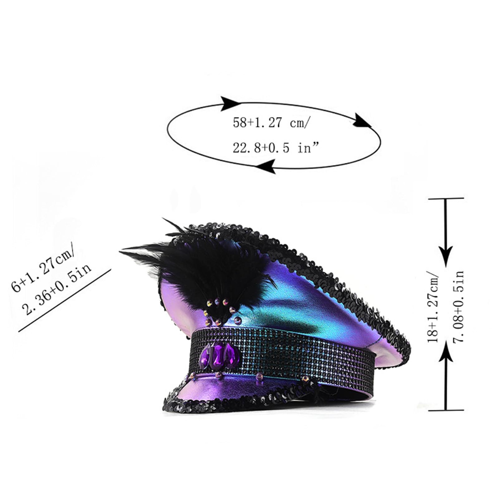 Cappello per adulti con paillettes/strass, per feste di fine anno, feste di addio al nubilato