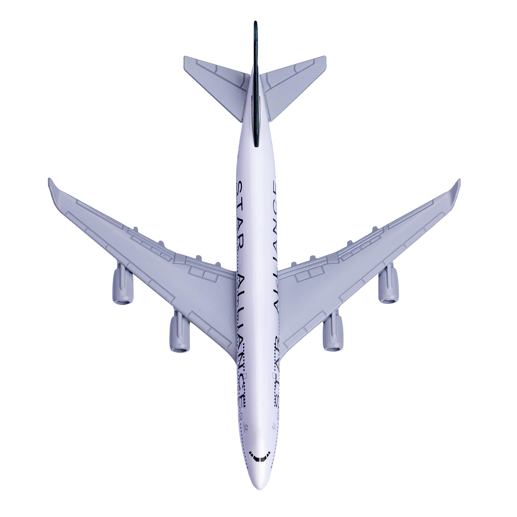 Bswath 1:400 Scale Model Star Alliance 747 Diecast Alloy Plane for Gift Home & Office Decoration, White - Image 3