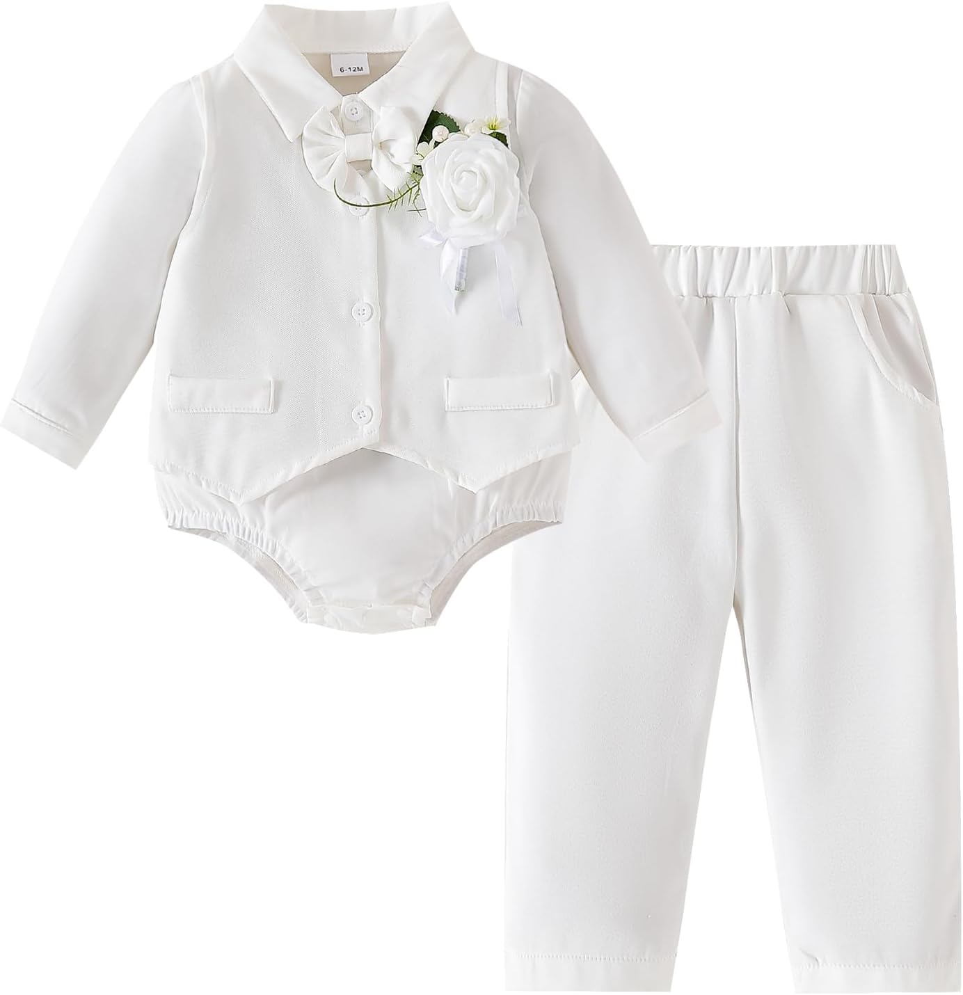 Chichoo Baby Boy Clothes Suits Infant Gentleman Wedding Outfit Newborn Formal Collared Dress Tuxedo Baby Suit Set