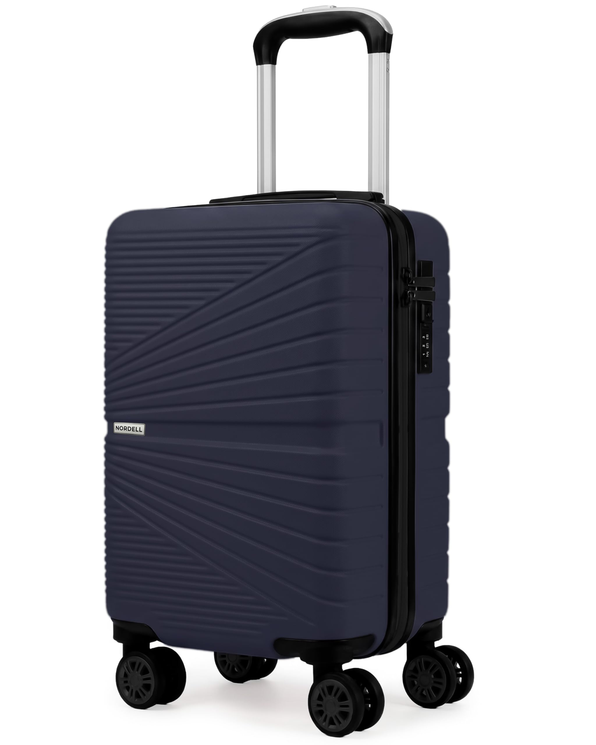 unycos - Maleta de Cabina Rígida de ABS【20L】 40×25×20 cm | Equipaje de Mano Compacto, 4 Ruedas 360° Extraíbles, Cerradura Integrada, Asa Telescópica y Compartimentos Organizadores (Azul Oscuro, Lite)