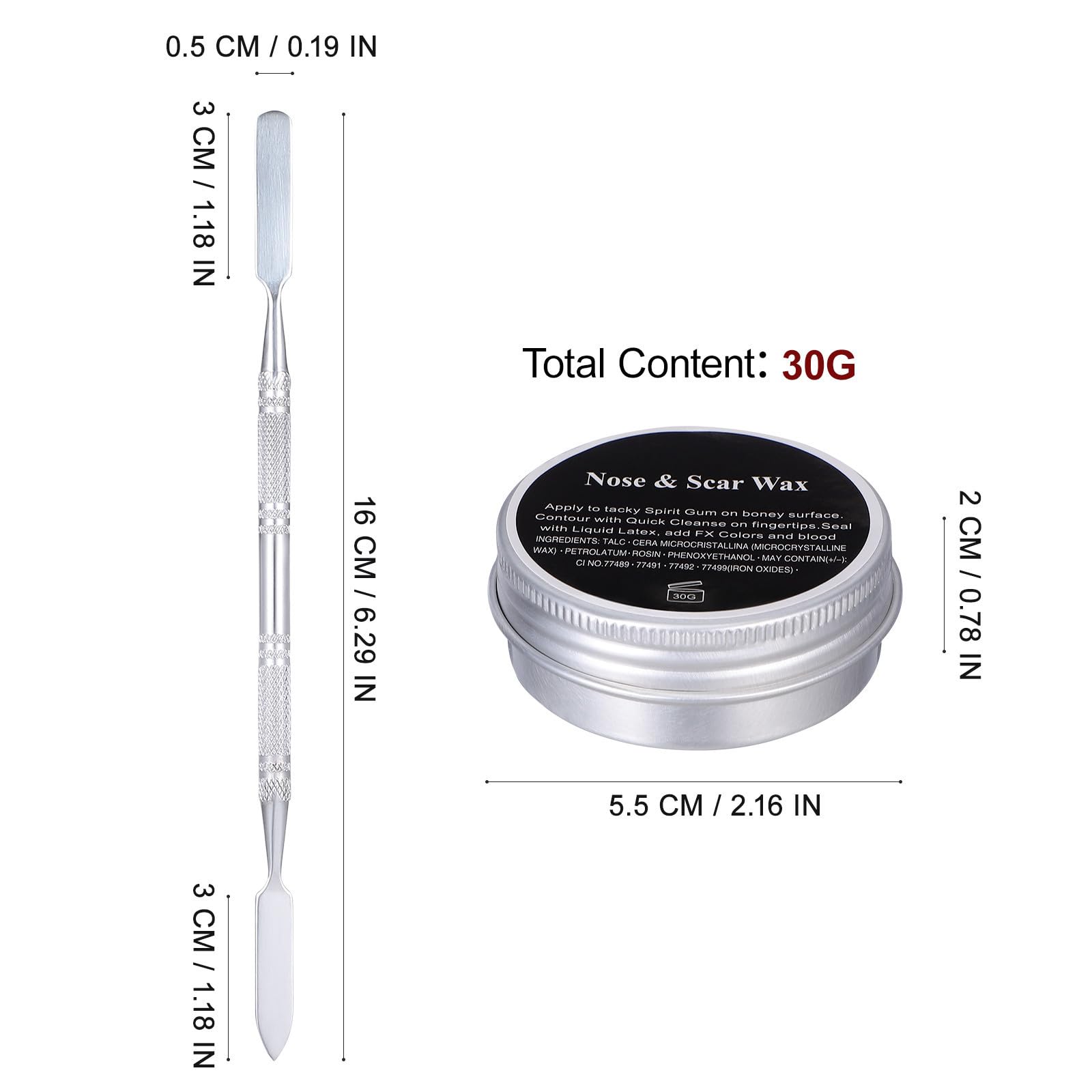 Healeved 5 Piezas Kit de Maquillaje de Halloween con Cera para Cicatrices Falsas y Espátula, Adecuado para Fiestas Temáticas y Efectos Obsequios Profesionales Color Aleatorio