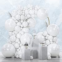 Vista 129 de PartyWoo Q06 - Paquete de 100 globos color verde menta pastel de diferentes tamaños (36, 18, 12, 10 y 5 pulgadas), kit de arco y guirnalda