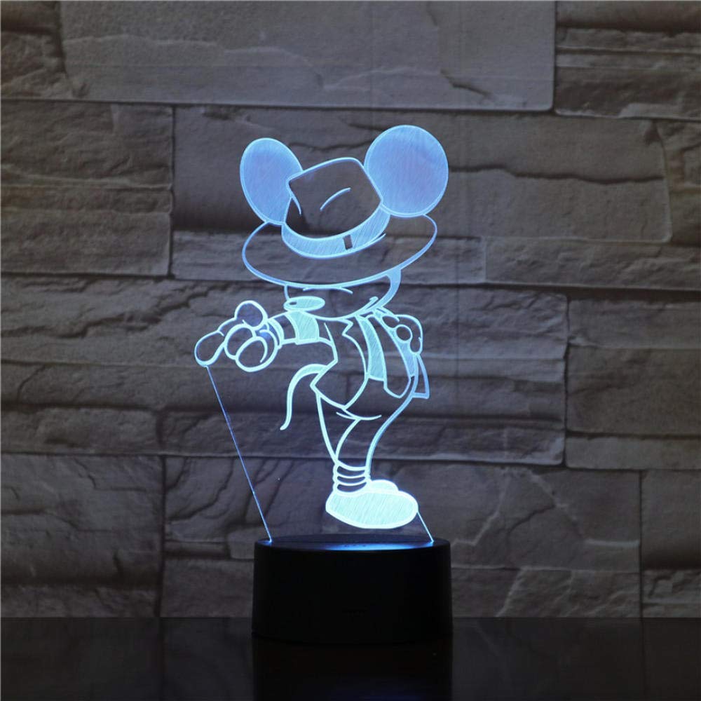 3D LED Night Light Mickey Mouse Figure Child Gift USB Dance Action
