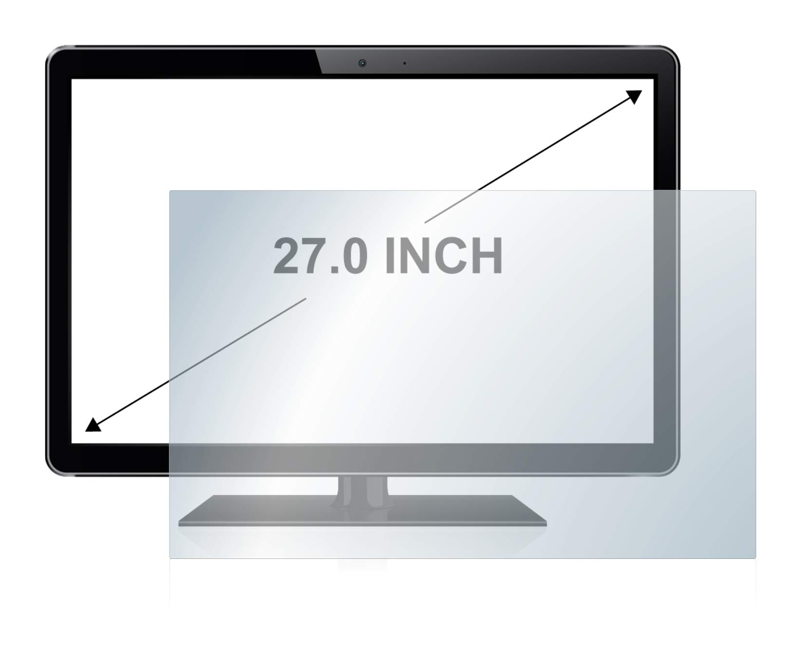 upscreen 27" Entspiegelungs-Schutzfolie für 27,0 Zoll All-In-One PCs (68.6 cm) [598 x 336 mm, 16:9] – Anti-Reflex Displayschutz-Folie Matt