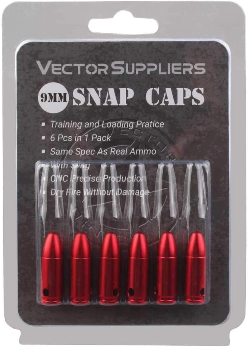 9mm Snap Caps,Trainning Dummy Round Snap Caps 9mm Luger 6pcs