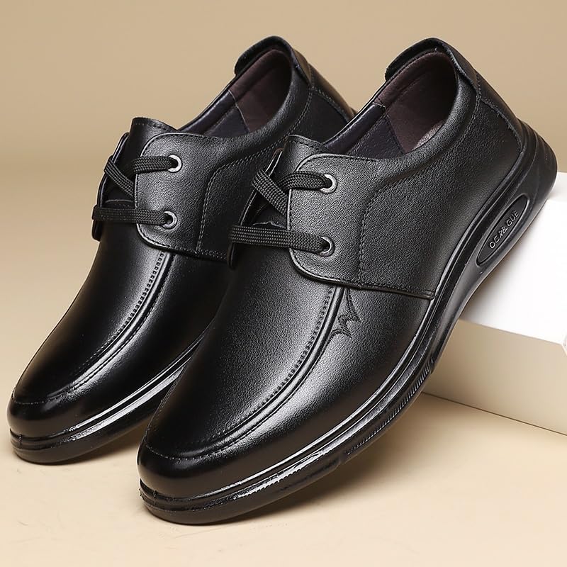 for Men Slip Resistant Oxford Toe Lace Up Derby Shoes Breathable Driving Leather Shoe for Wedding Office Business Leather Shoe Casual Flat Moccasin3