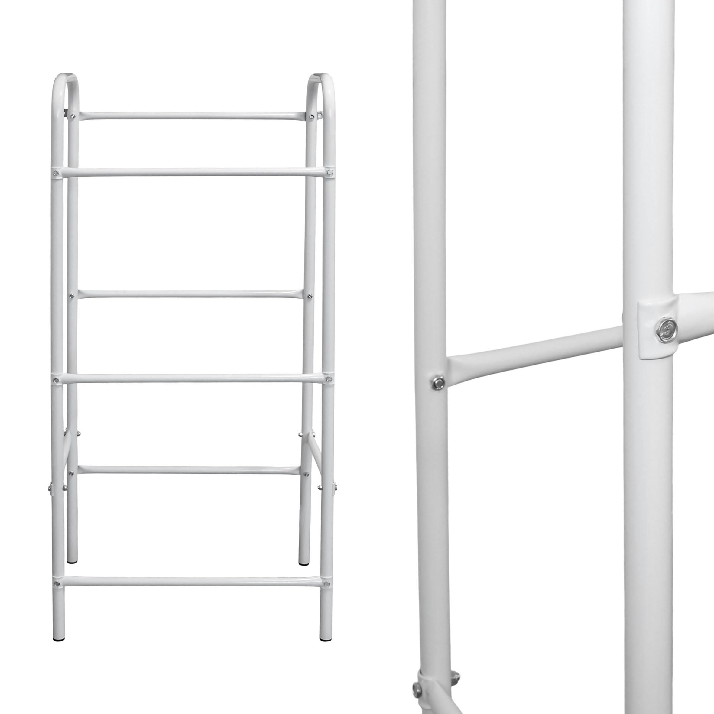Spetebo Metall Getränkekisten Ständer, weiß, 116 x 50 cm, für 3 Kisten | Regal für 3 Getränkekästen, Kastenständer, Ordnungssystem für Abstellraum