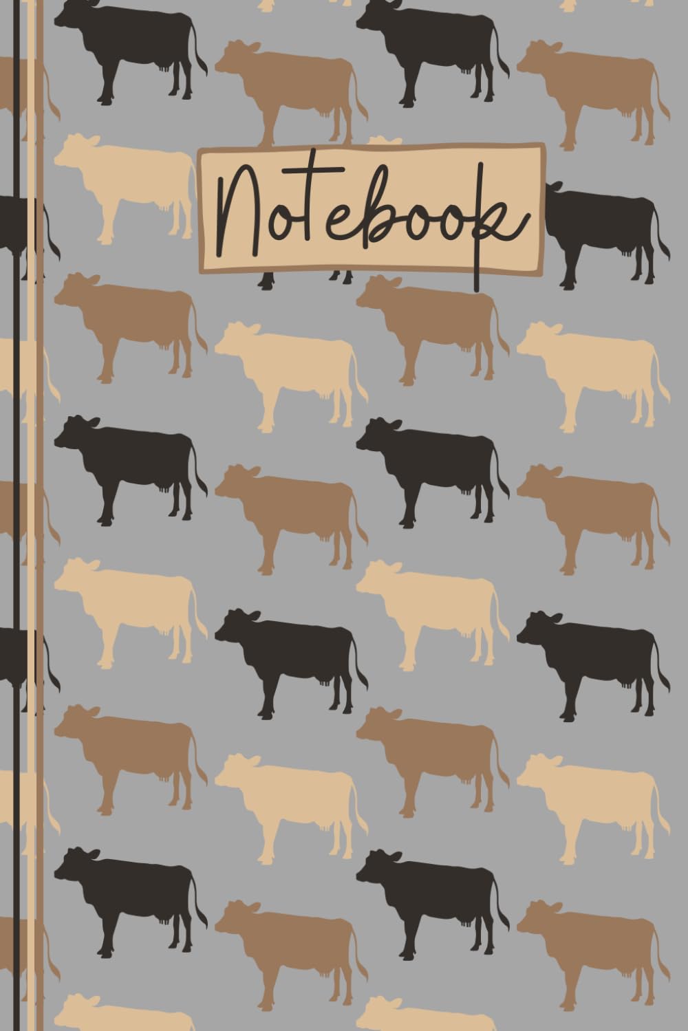 Cow Notebook: Cute Cow Lined Journal, The Perfect Novelty Cow Gift for a Anyone who Loves Cows & Farm Animals - Grey