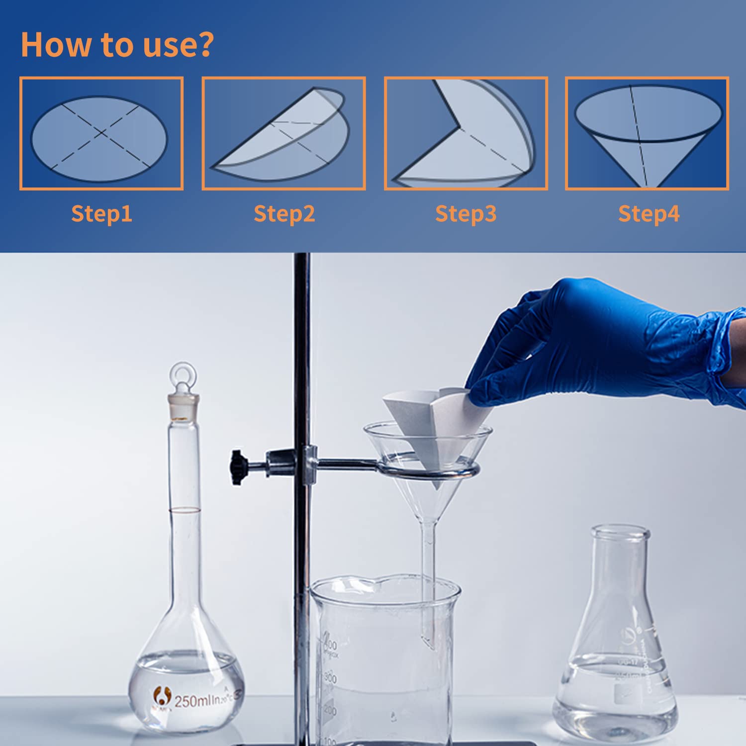 100 sztuk papieru filtracyjnego laboratoryjnego, okrągłe, filtry laboratoryjne, średnica 9 cm, krążki papierowe o średniej prędkości przepływu do zastosowań laboratoryjnych, zastosowań