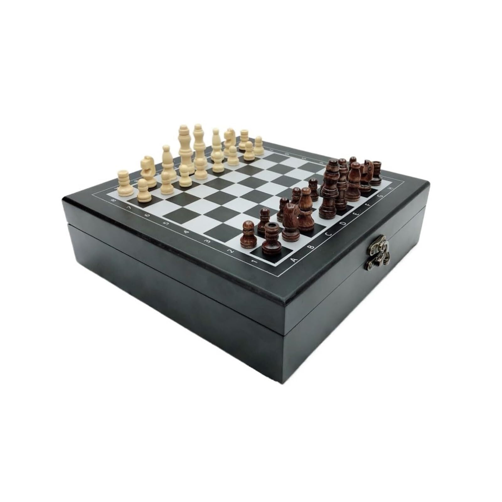 Ajedrez Juego de ajedrez 4 en 1 Plegable, portátil, de Viaje. Incluye Dados y póker. Ideal for Fiestas, oficinas y como Regalo de Año Nuevo.