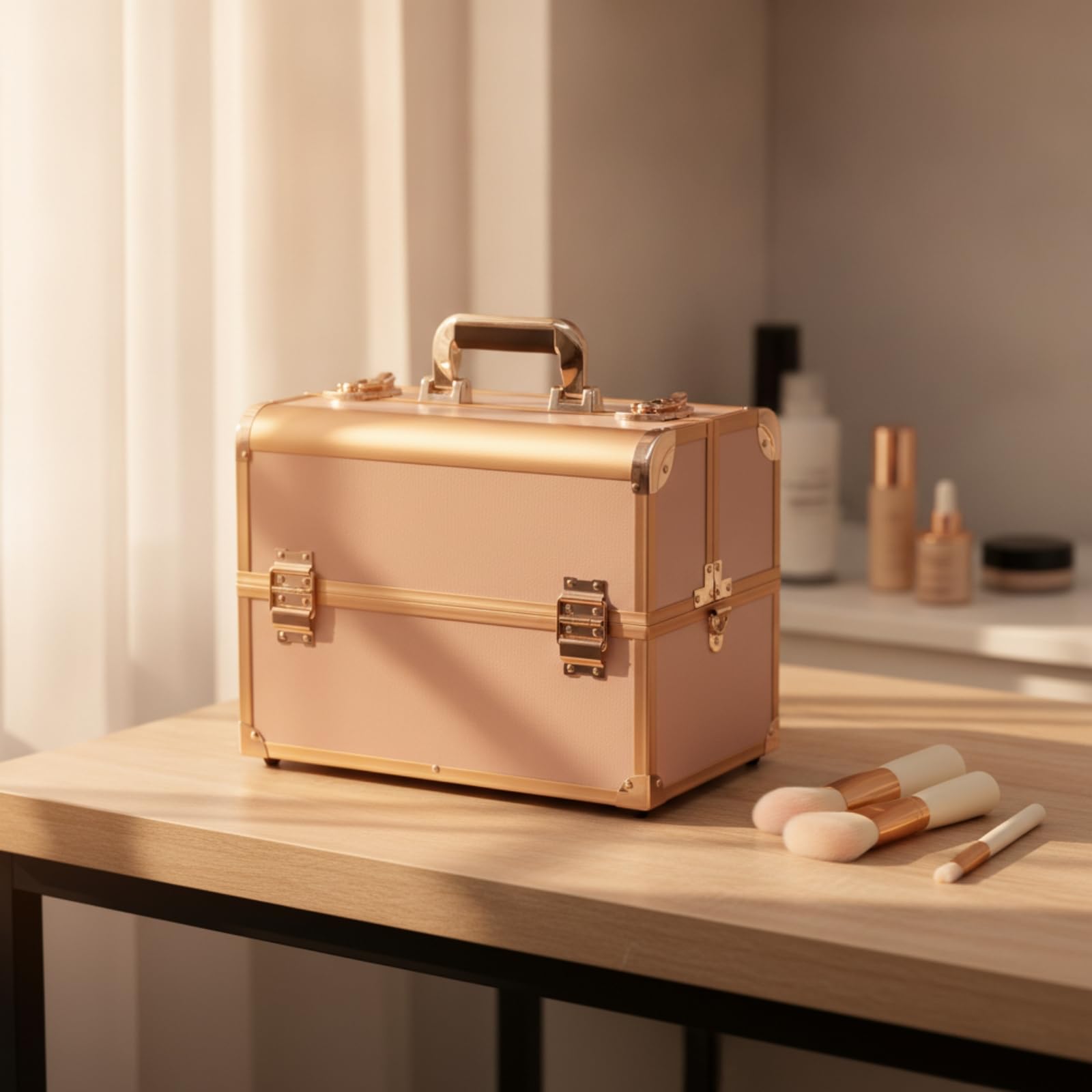 predolo Valigetta Trucco Rigida Portatile Beauty Case con Scomparti da Organizzatore per Estetiste,