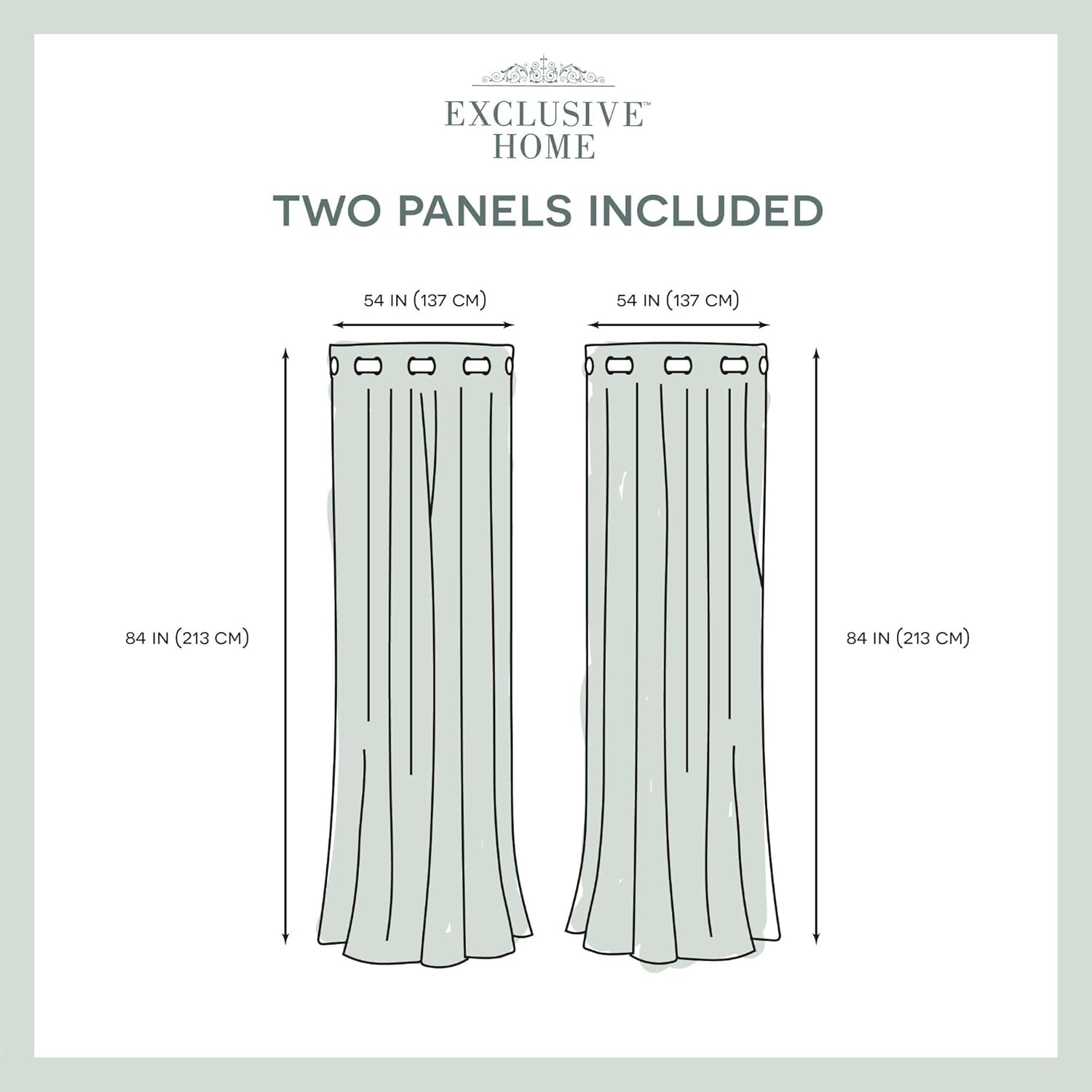 Natural Branches Linen Blend Grommet Top Curtain Panel Pair