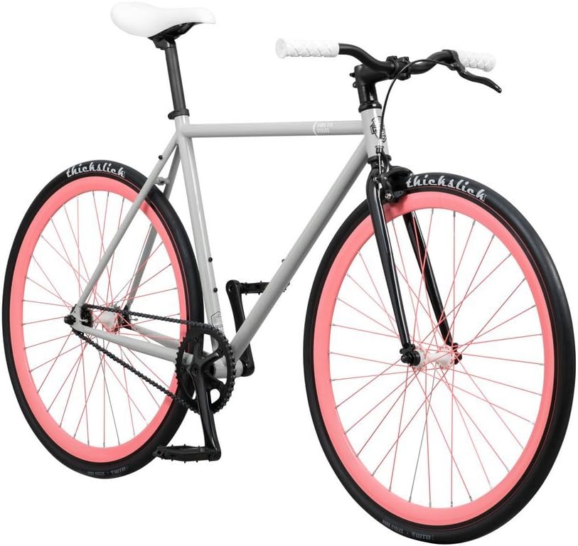 Pure Fix Original Fixed Gear Single Speed Bicycle, Pup Concrete/Pink, 54cm/Medium