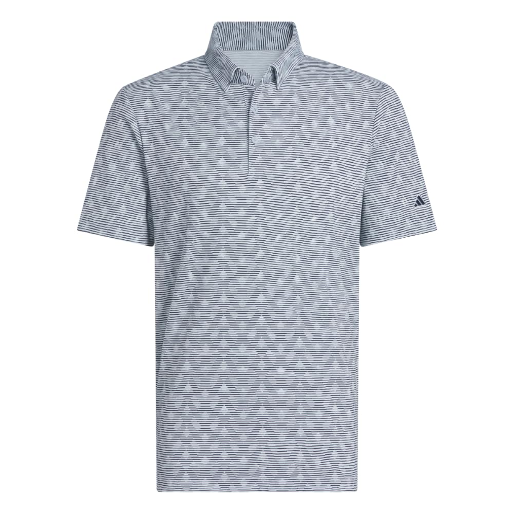 adidas Męska koszulka polo w paski z nadrukiem Go-to z nadrukiem w paski (1 opakowanie), Wonder Blue Melange/Collegiate Navy, XL