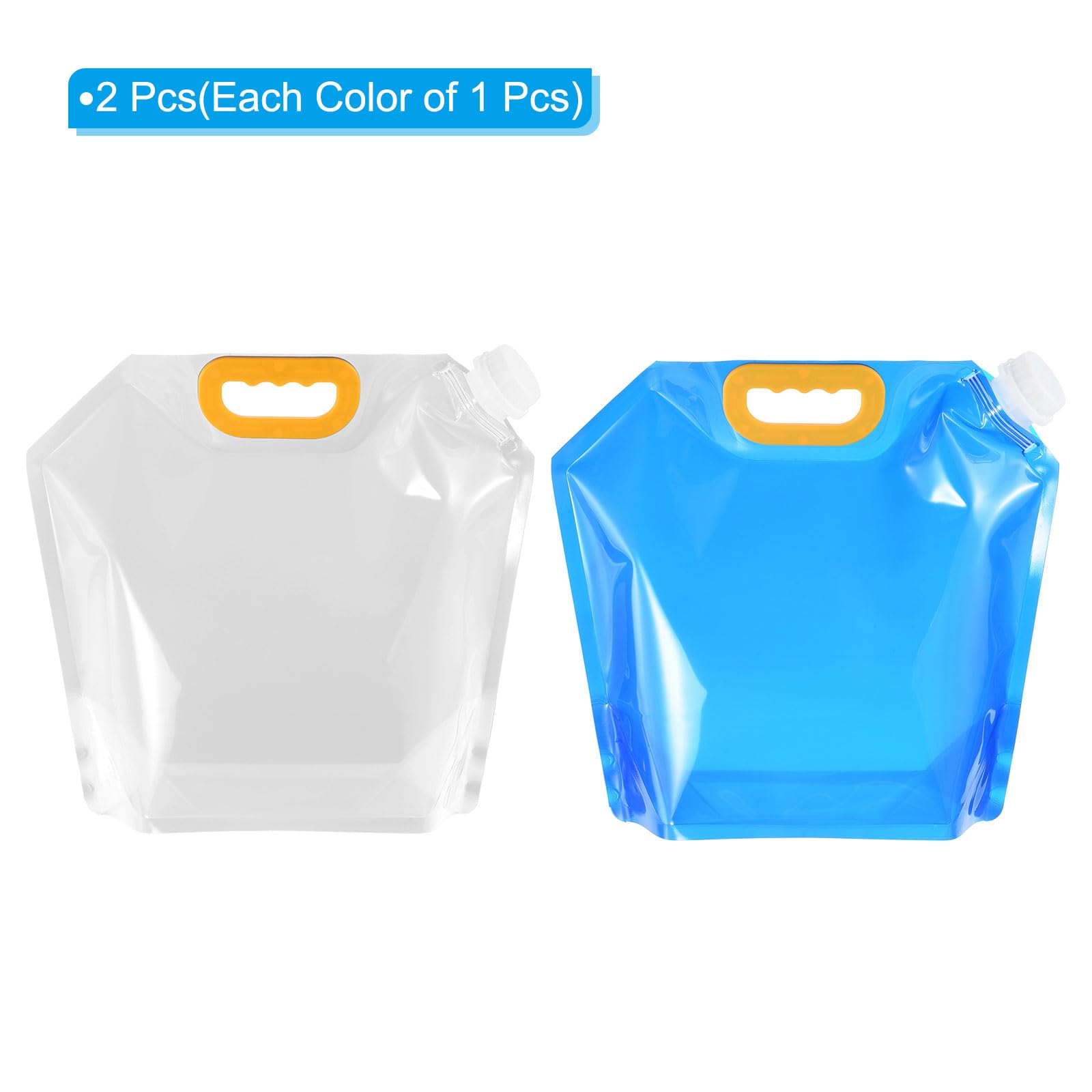 PATIKIL 1.3 Gallon Collapsible Water Container Bag, 2 Pack Plastic Storage Jug Folding Water Bag for Camping Hiking - Image 3