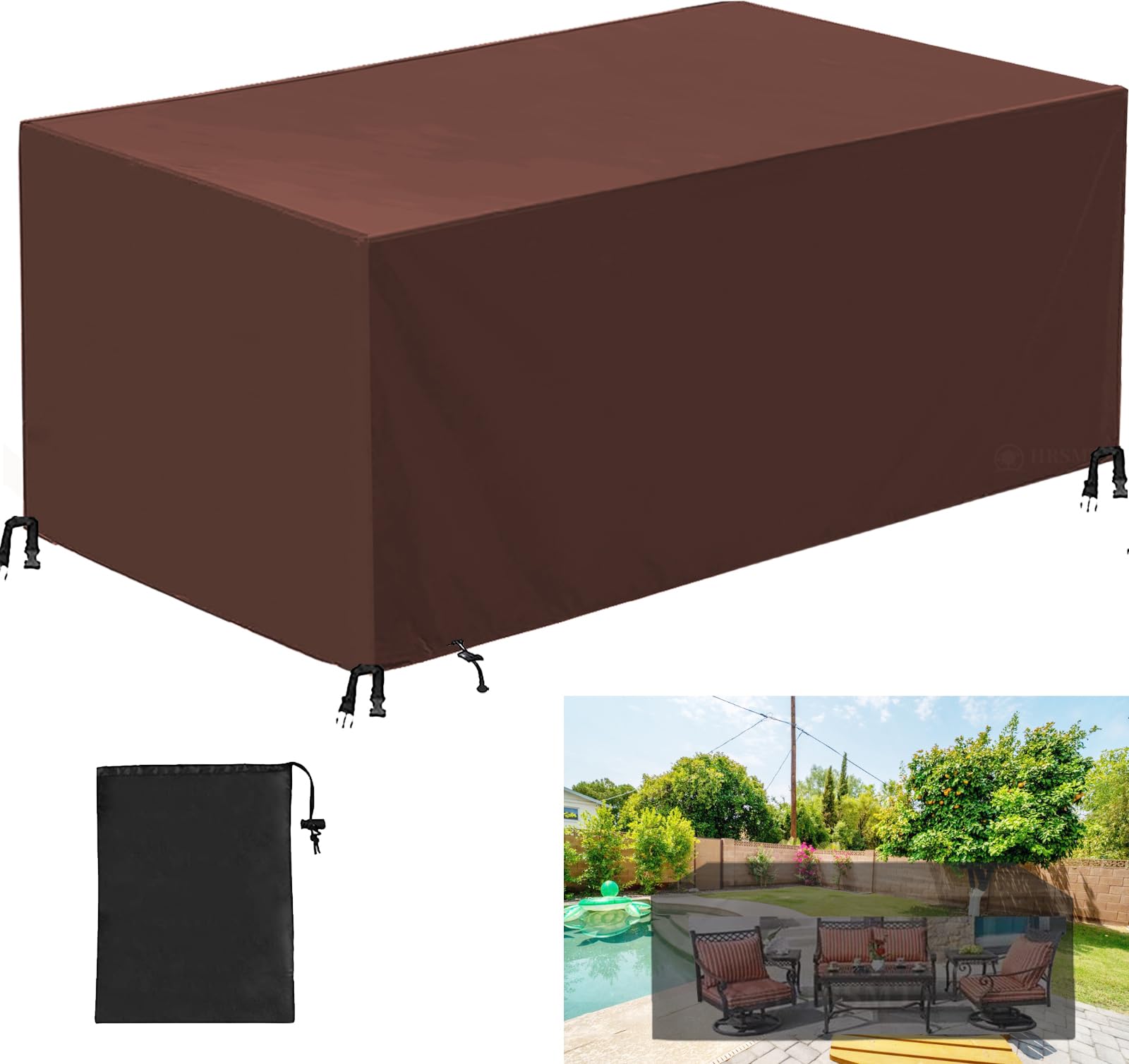 Copertura Impermeabile Per Mobili Giardino - Tessuto Oxford 420D UV Resistente Con Lacci - Foto 8