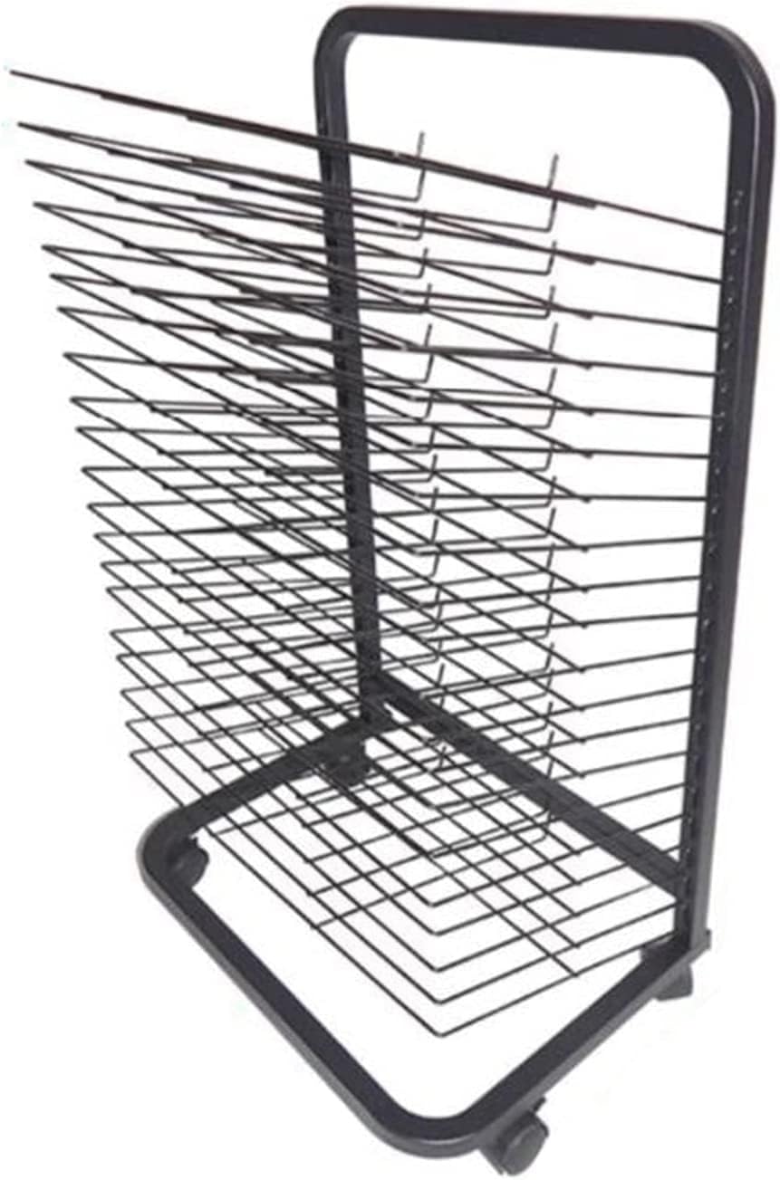 NGDFGR Mobile Art Drying Rack,20-Story Drying Rack,Space-Saving Shelf,For Classroom Drying Easel Art Studio,20Layers,