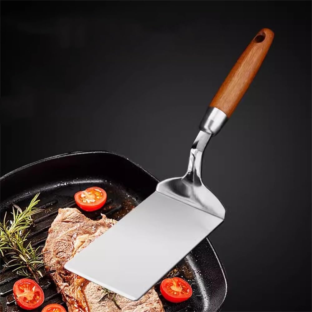 Spatola per Barbecue Spatola da bistecca cucina Manico in legno Cottura Teppanyaki per Cucinare il Barbecue