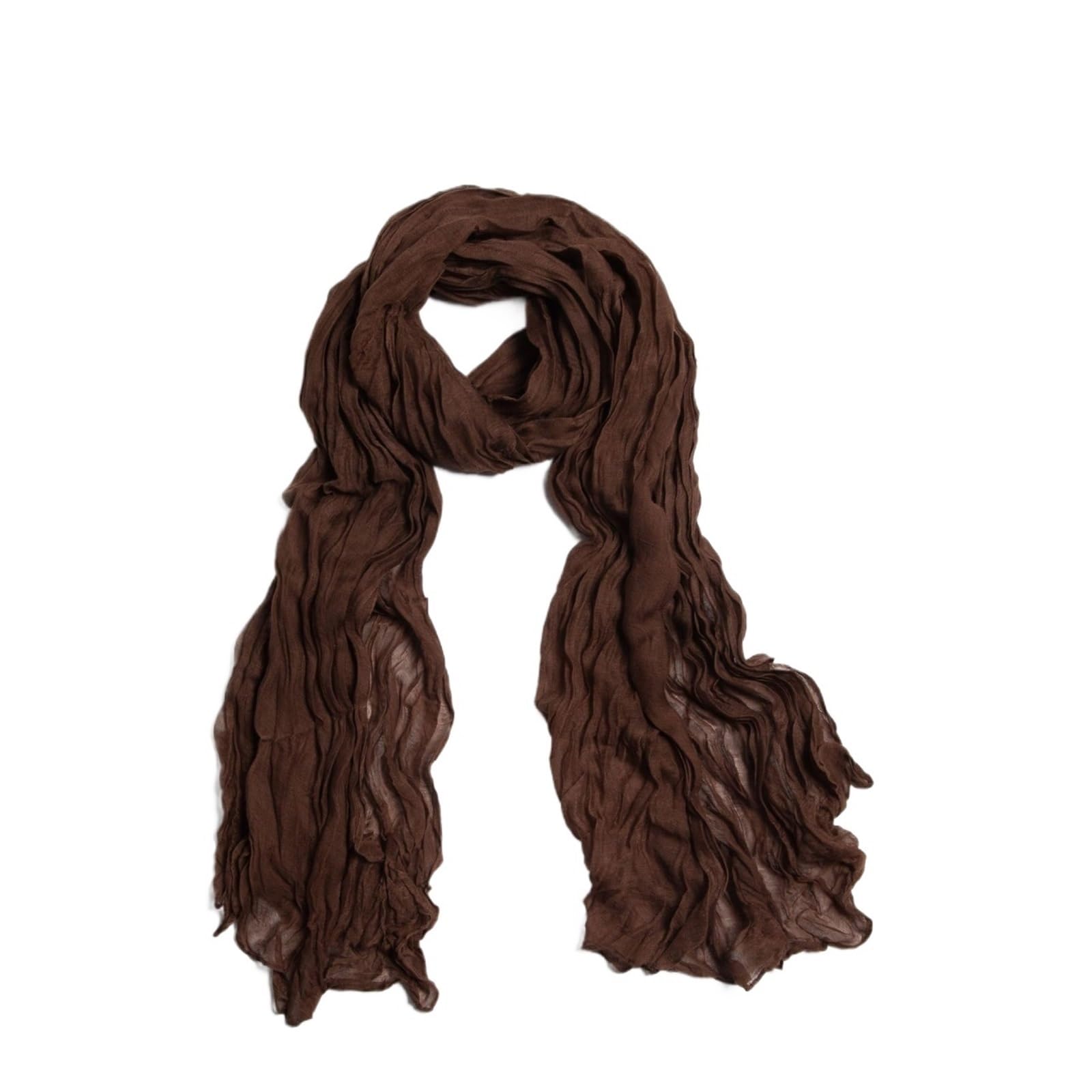 Sciarpa Di Cotone E Lino Sciarpa scialle vintage plissettata in lino di cotone da donna avvolgente lunga pieghevole viaggio estiva spiaggia leggera unisex