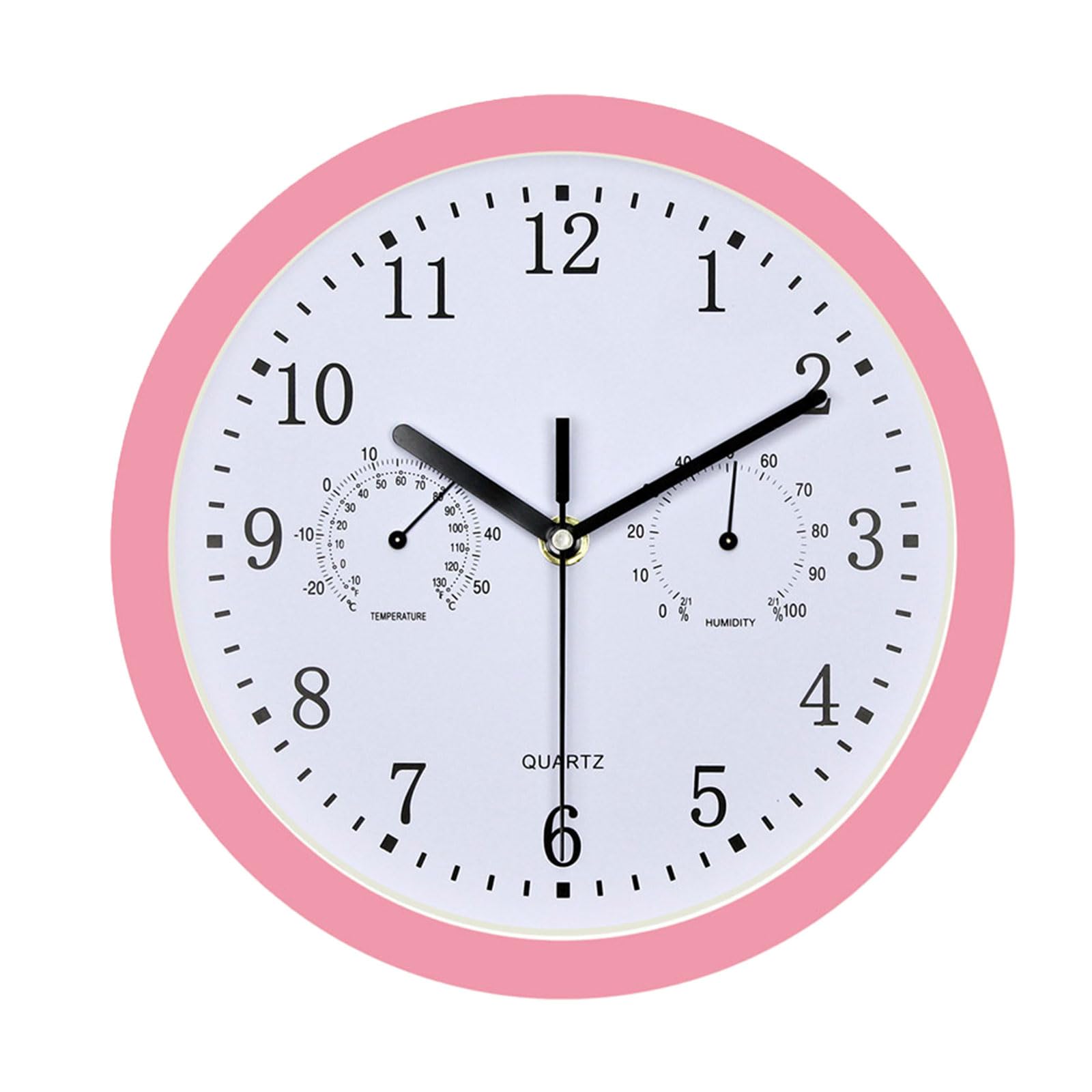 Tsophreniq 10Inch Thermometer and Hygrometer Wall Clock Wall Mounted Round Hanging Indoor Bedroom Home Decorations Gift Thermometer and Hygrometer