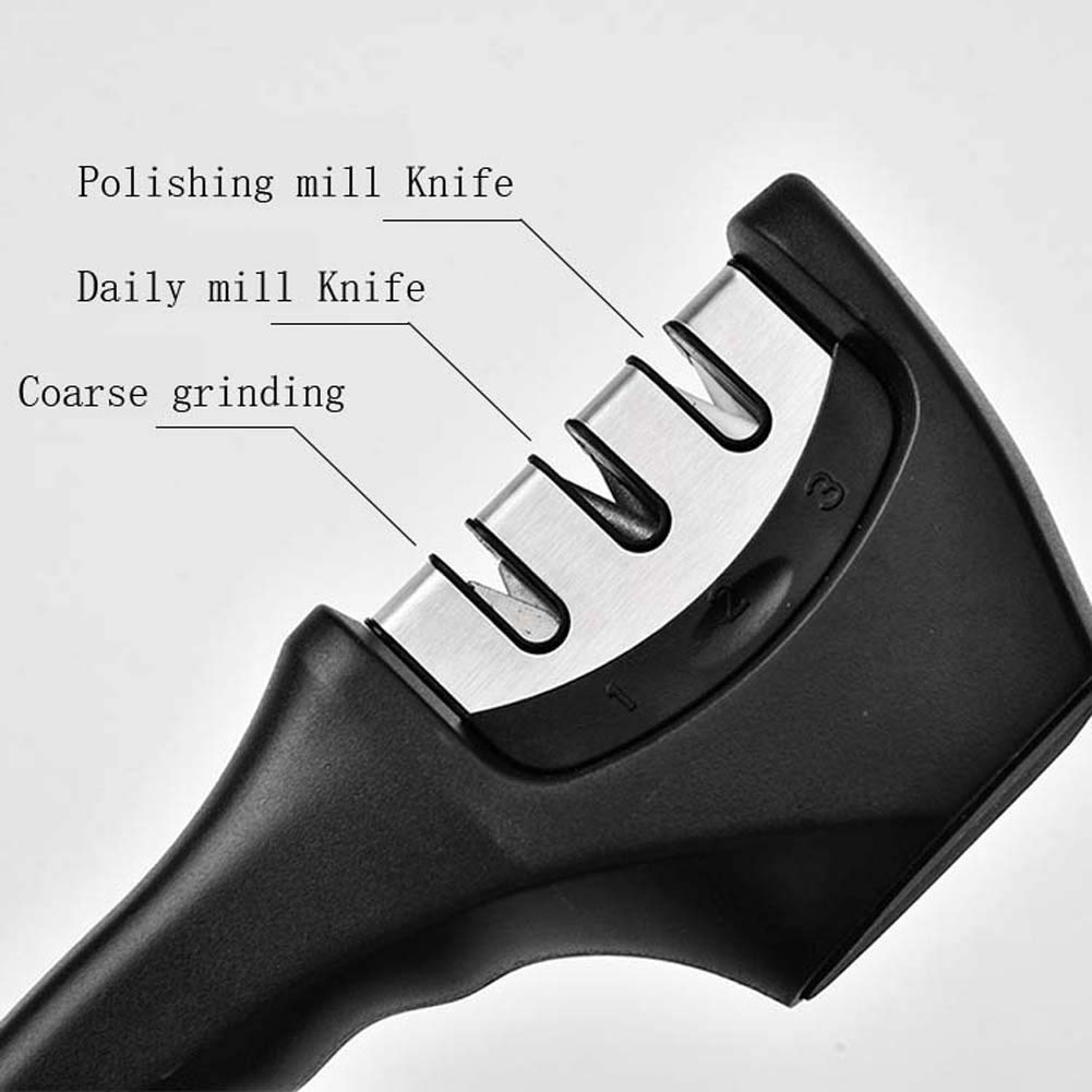 XINGYU Küchenmesserschärfer Professional Premium Handbuch Mit Rutschfester Basis 3 Stufen, Keramikstein, Wolframkarbidplatten, Diamantstangen