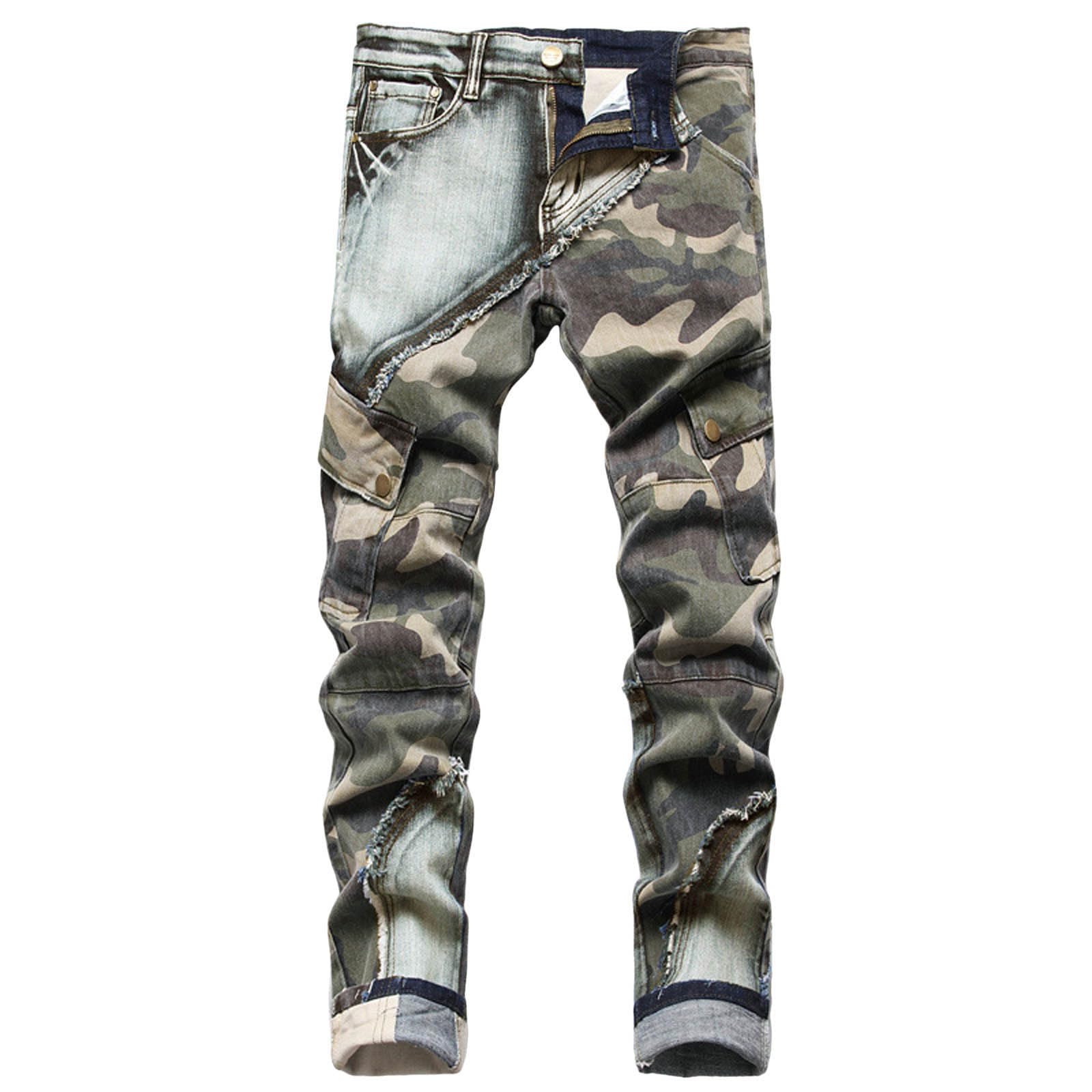 Jeans Uomo Strappati, Pantaloni Jeans Uomo Elasticizzati Pantaloni in Denim Stretch Pantaloni Casual con Design a Spruzzo di Inchiostro Jeans Curvy Jeans Nero Moda Versatile per Tutte Le Occasioni