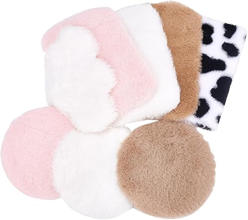 Mini alfombra de felpa de 3 formas, 8 unidades, de colores mixtos, mini alfombra de pelo sintético mullido, accesorios de decoración para la sala de