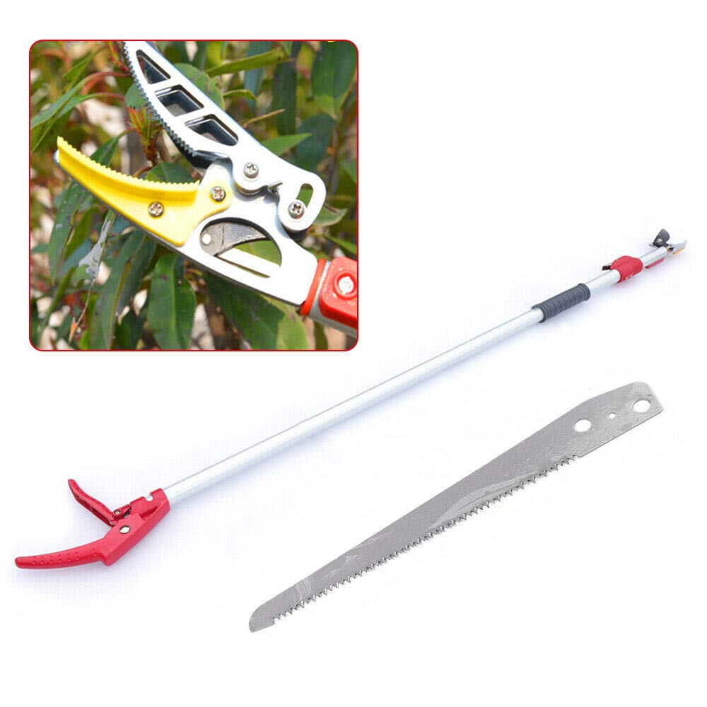 Tree Pruner Long Reach Pruner 1.2m-2.2m SK5 Steel Telescopic Saw Garden Secateurs Lopper Shears Pruning Extending Garden Tool for Tree Branches,Fruit Pick