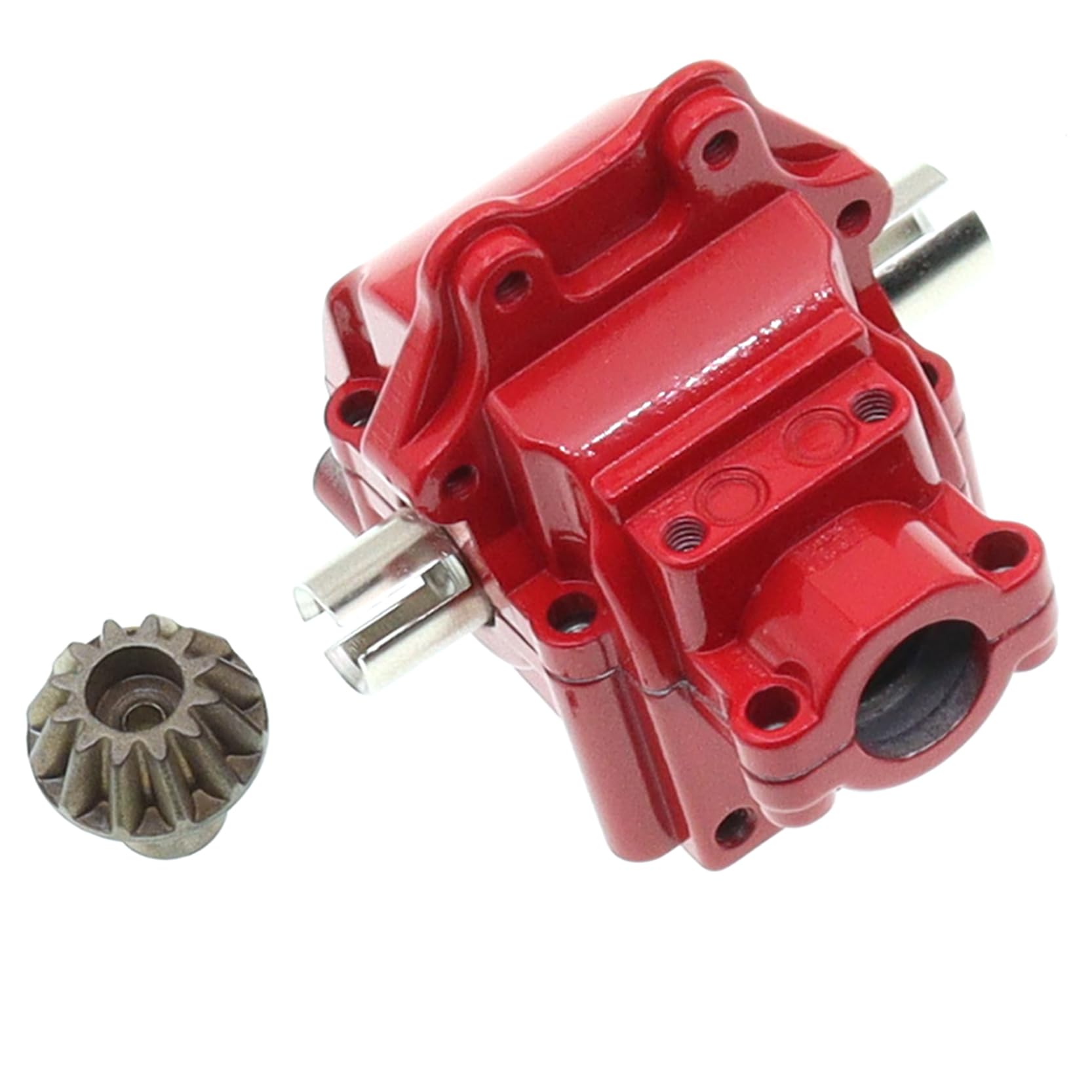 Treehobby Metal Front&Rear Differential Gearboxes Housing Cover with Differential Gear Set Compatible with WLtoys 1/14 144010 144001 144002 124018 124016 124017 124019 RC Car Upgrades Parts (Red)